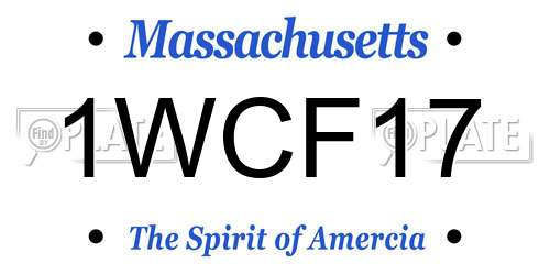 1WCF17 Massachusetts License Plate