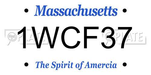 1WCF37 Massachusetts License Plate