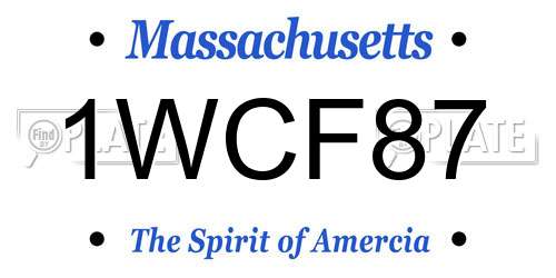1WCF87 Massachusetts License Plate