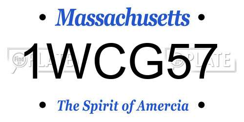 1WCG57 Massachusetts License Plate