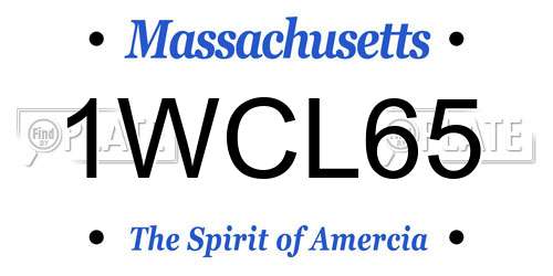 1WCL65 Massachusetts License Plate