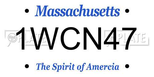 1WCN47 Massachusetts License Plate