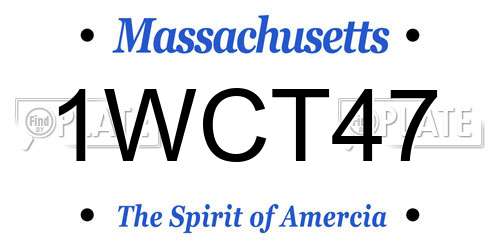 1WCT47 Massachusetts License Plate