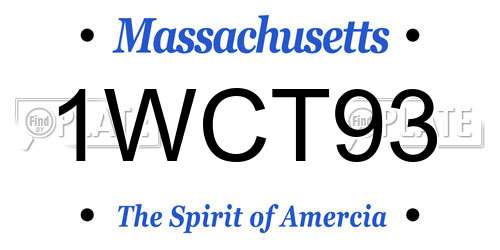1WCT93 Massachusetts License Plate