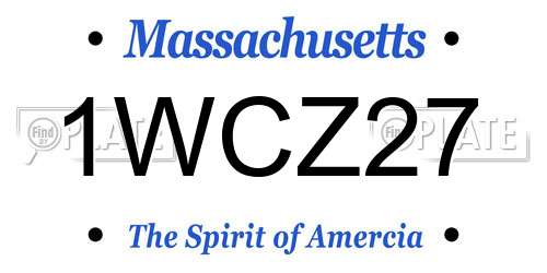 1WCZ27 Massachusetts License Plate