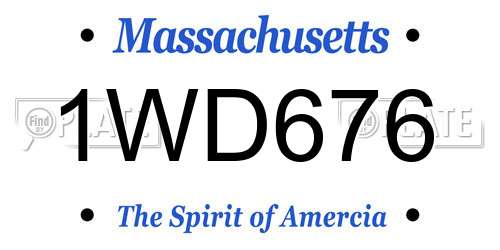 1WD676 Massachusetts License Plate