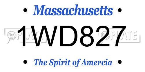 1WD827 Massachusetts License Plate