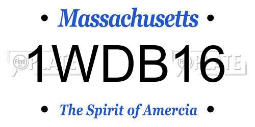 1WDB16 Massachusetts License Plate