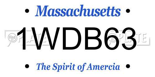 1WDB63 Massachusetts License Plate
