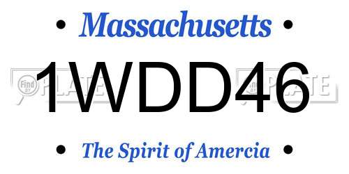 1WDD46 Massachusetts License Plate