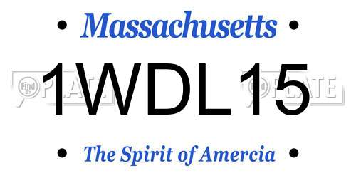 1WDL15 Massachusetts License Plate