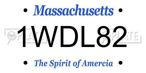 1WDL82 Massachusetts License Plate