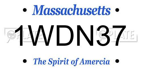 1WDN37 Massachusetts License Plate