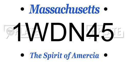1WDN45 Massachusetts License Plate