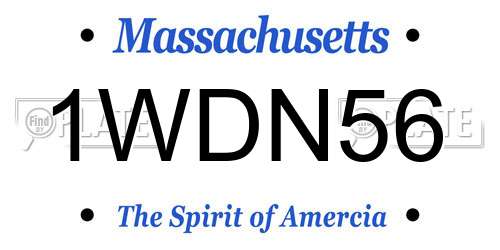 1WDN56 Massachusetts License Plate