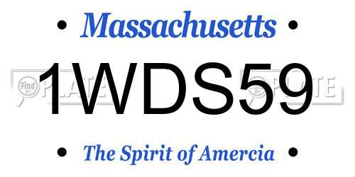 1WDS59 Massachusetts License Plate