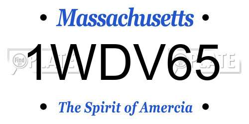 1WDV65 Massachusetts License Plate