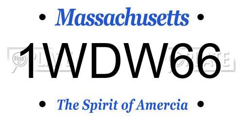 1WDW66 Massachusetts License Plate
