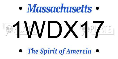 1WDX17 Massachusetts License Plate