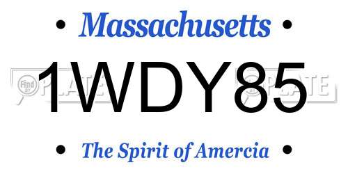 1WDY85 Massachusetts License Plate