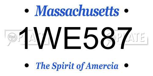 1WE587 Massachusetts License Plate