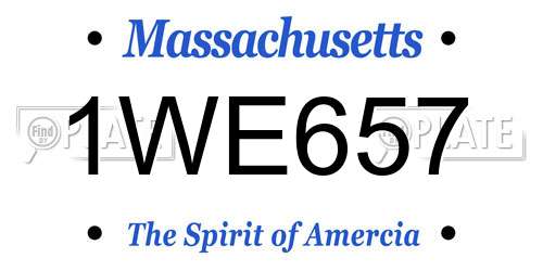 1WE657 Massachusetts License Plate