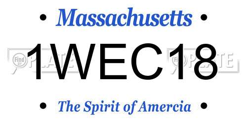 1WEC18 Massachusetts License Plate