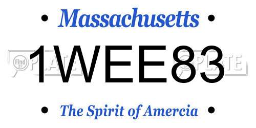 1WEE83 Massachusetts License Plate