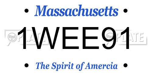 1WEE91 Massachusetts License Plate