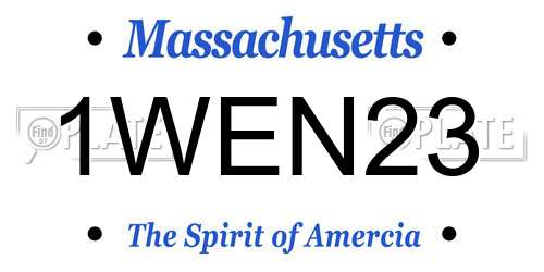 1WEN23 Massachusetts License Plate