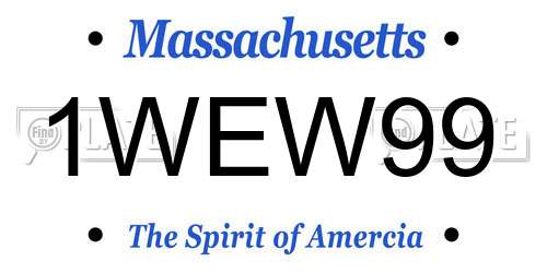1WEW99 Massachusetts License Plate