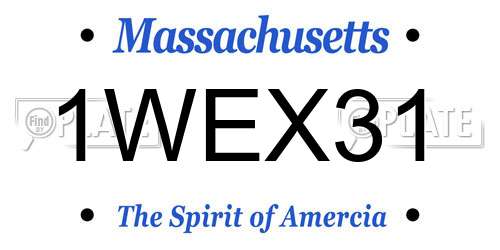 1WEX31 Massachusetts License Plate