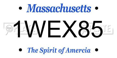 1WEX85 Massachusetts License Plate