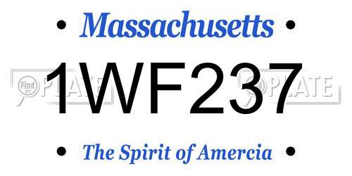 1WF237 Massachusetts License Plate