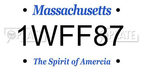 1WFF87 Massachusetts License Plate