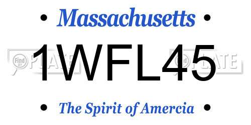 1WFL45 Massachusetts License Plate