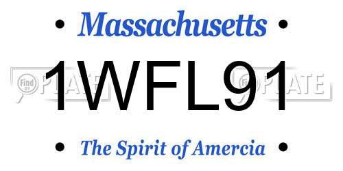 1WFL91 Massachusetts License Plate