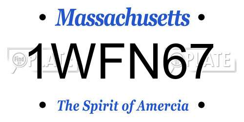 1WFN67 Massachusetts License Plate