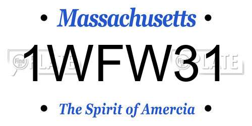 1WFW31 Massachusetts License Plate