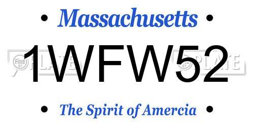 1WFW52 Massachusetts License Plate