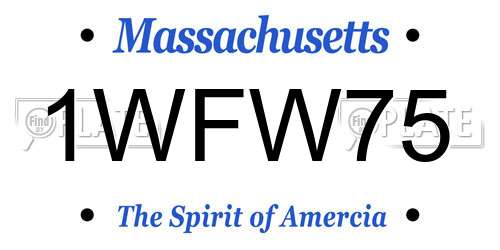1WFW75 Massachusetts License Plate