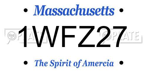 1WFZ27 Massachusetts License Plate