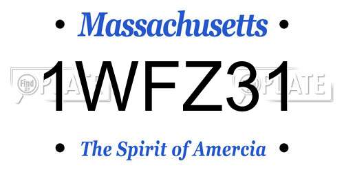 1WFZ31 Massachusetts License Plate