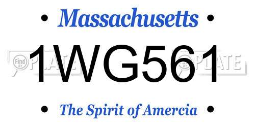 1WG561 Massachusetts License Plate