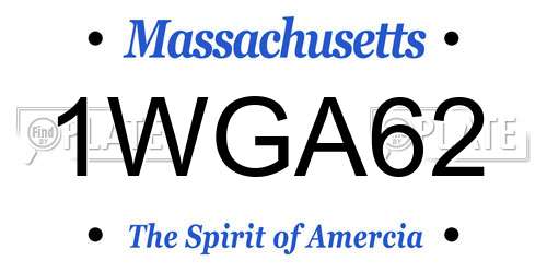 1WGA62 Massachusetts License Plate