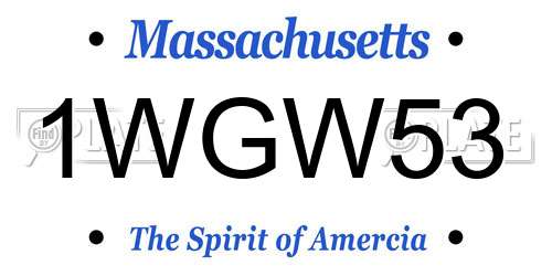 1WGW53 Massachusetts License Plate