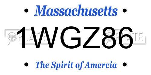 1WGZ86 Massachusetts License Plate