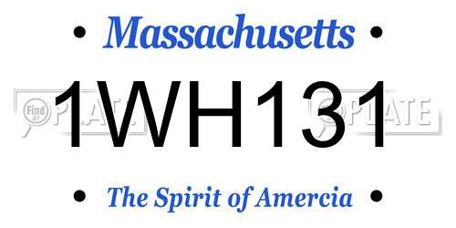 1WH131 Massachusetts License Plate