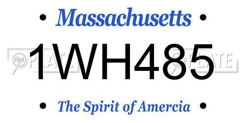 1WH485 Massachusetts License Plate