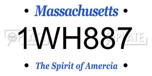 1WH887 Massachusetts License Plate